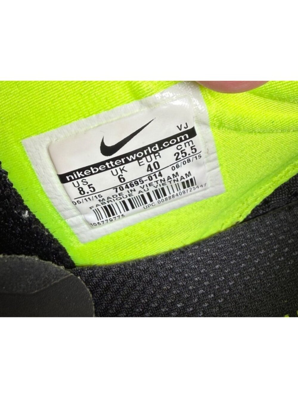 Nike Free 5.0 704695-014 Black Volt White Womens Size 8.5 Running Shoes - Picture 4 of 10